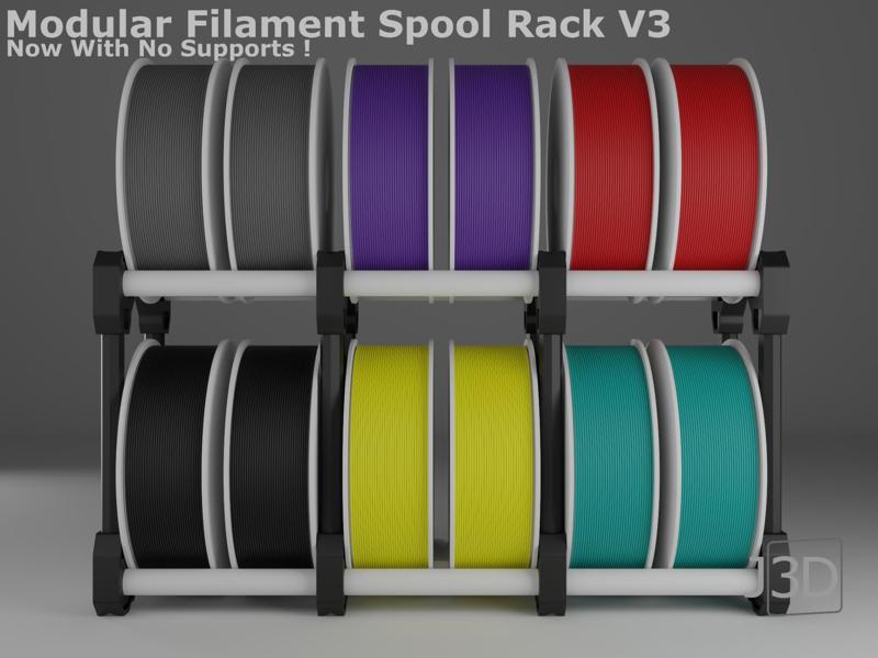 Modular Filament Spool Rack/Holder V3