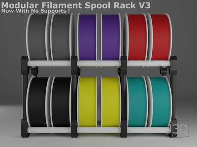 Modular Filament Spool Rack/Holder V3