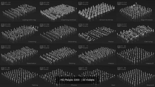 HD People 3300  3D Model Collection