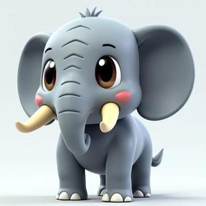 Minimates: Elephant with massive tusks and a hide