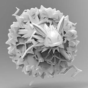 Jolteon 3D Printable Pokemon Fridge Magnet or Wall Decoration