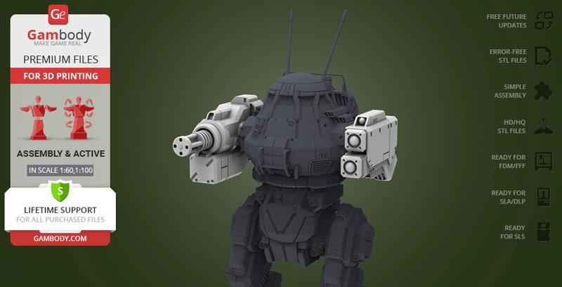 Guns Pack for UrbanMech 3D Printing Models | Assembly