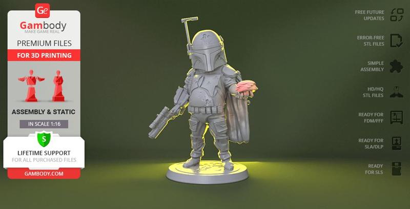 Chibi Boba Fat 3D Printing Figurine | Assembly