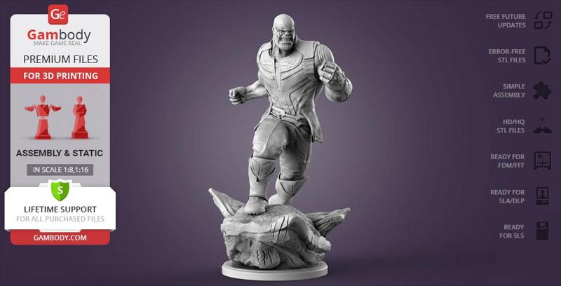 Thanos in Action 3D Printing Figurine | Assembly