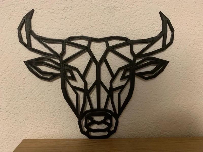 Bull Head low poly Wallart