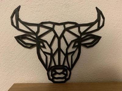 Bull Head low poly Wallart