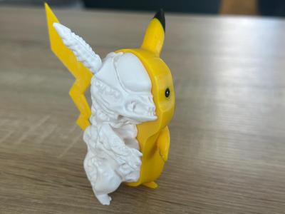 Pikachu half-sectioned alien