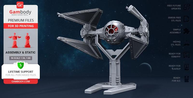 TIE Interceptor 3D Printing Model | Assembly