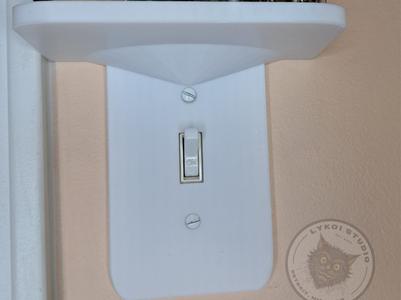 Version 2, Light switch cover, with built-in shelf