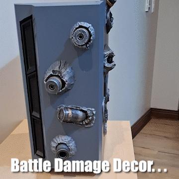 Battle Damage Decor! Tank/artillery Shell impacts  (PC case decor, Bullet holes and Tank Shells stuck in armor) 15 piece collection!