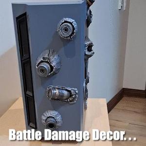 Battle Damage Decor! Tank/artillery Shell impacts  (PC case decor, Bullet holes and Tank Shells stuck in armor) 15 piece collection!