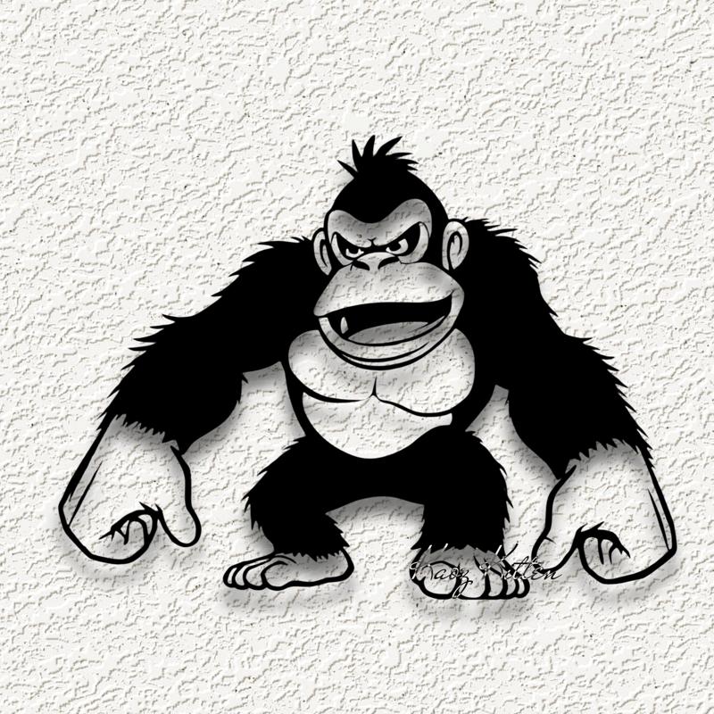 donkey kong nintendo gorill wall art home decornart.stl