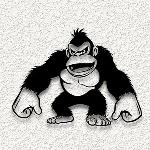 donkey kong nintendo gorill wall art home decornart.stl