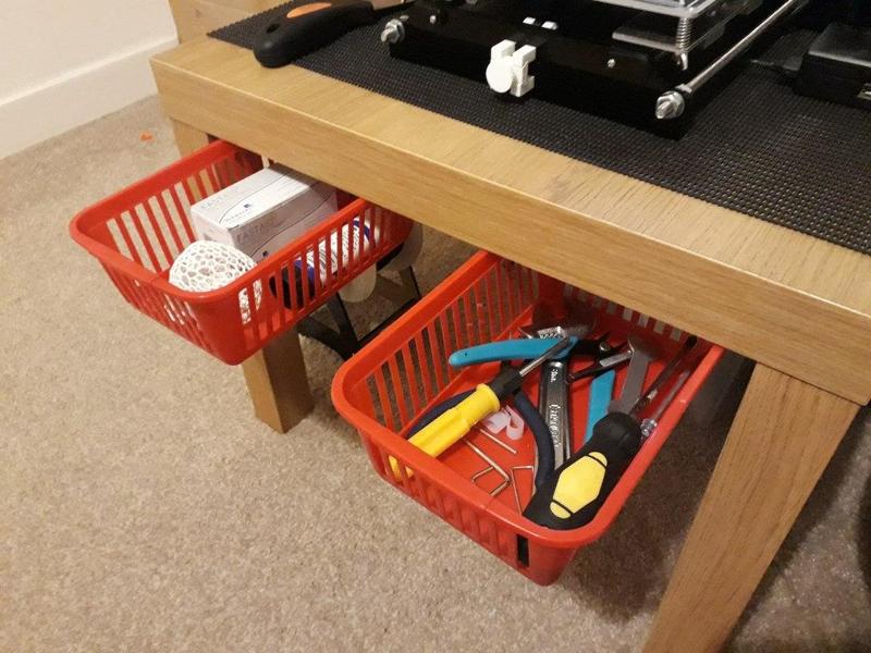 Basket to Drawer Runners for Ikea LACK table