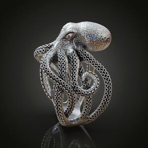 Octopus tentacle engagement ring
