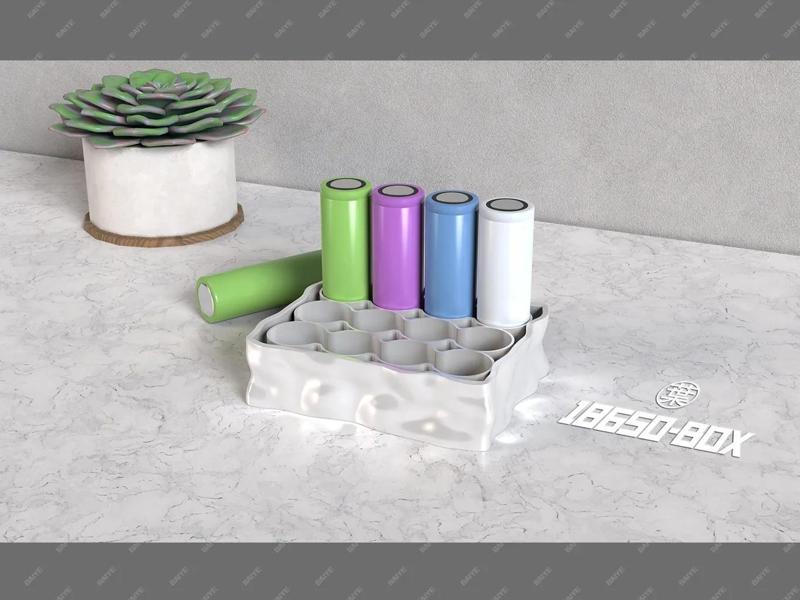 Minimalist Curved 18650 Battery Storage Box