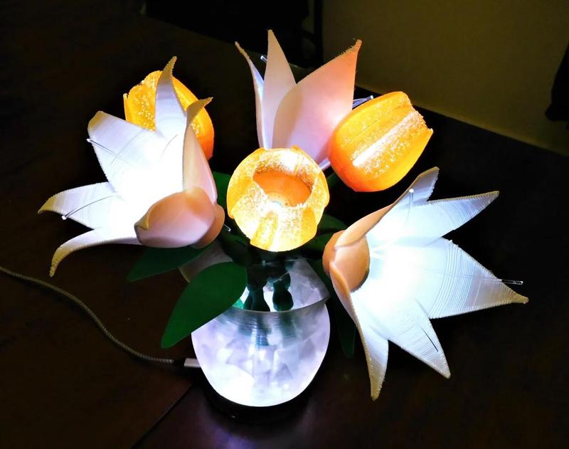 Glowing Flowers and Vase