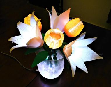Glowing Flowers and Vase