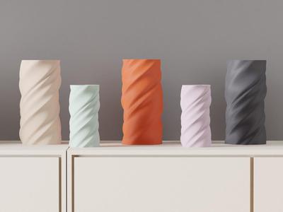Modern Vase. Coiled Clay look Spiral vase