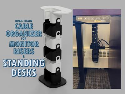 Drag chain Cable Organizer For Monitor Risers 
