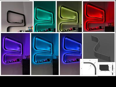 wallshelf Wall Shelf LED RGB modular
