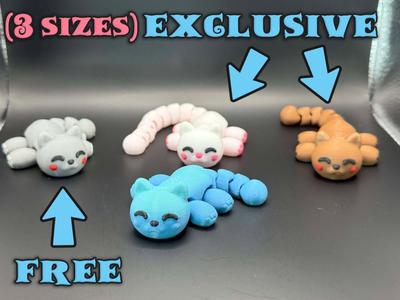 Cute Tiny Articulated Kawaii Cat with Paws