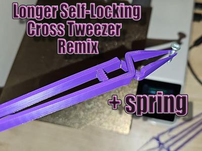 Longer Self-Locking Cross Tweezer with keychain