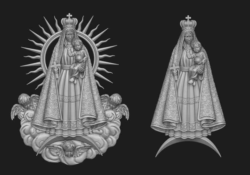 Virgen del Cobre Pendant Set 3D Model Collection