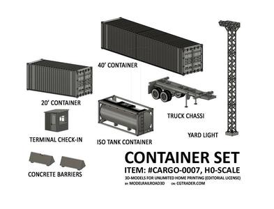 CARGO-0007 Container ISO standard H0-scale 8 items