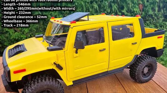 3D PRINTED RC CAR HUMMER H2 SUT IN 1/8.5 SCALE BY AN3DRC