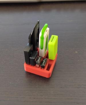 Gridfinity 1×1 USB Device Holder for 10 Small devices