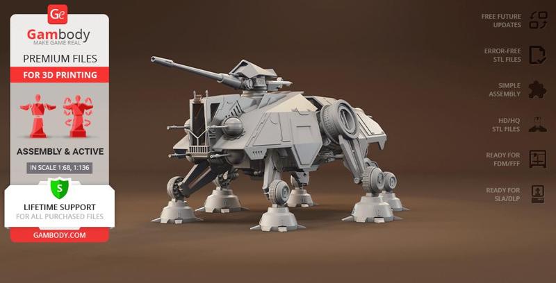 AT-TE Walker 3D Printing Model | Assembly + Active
