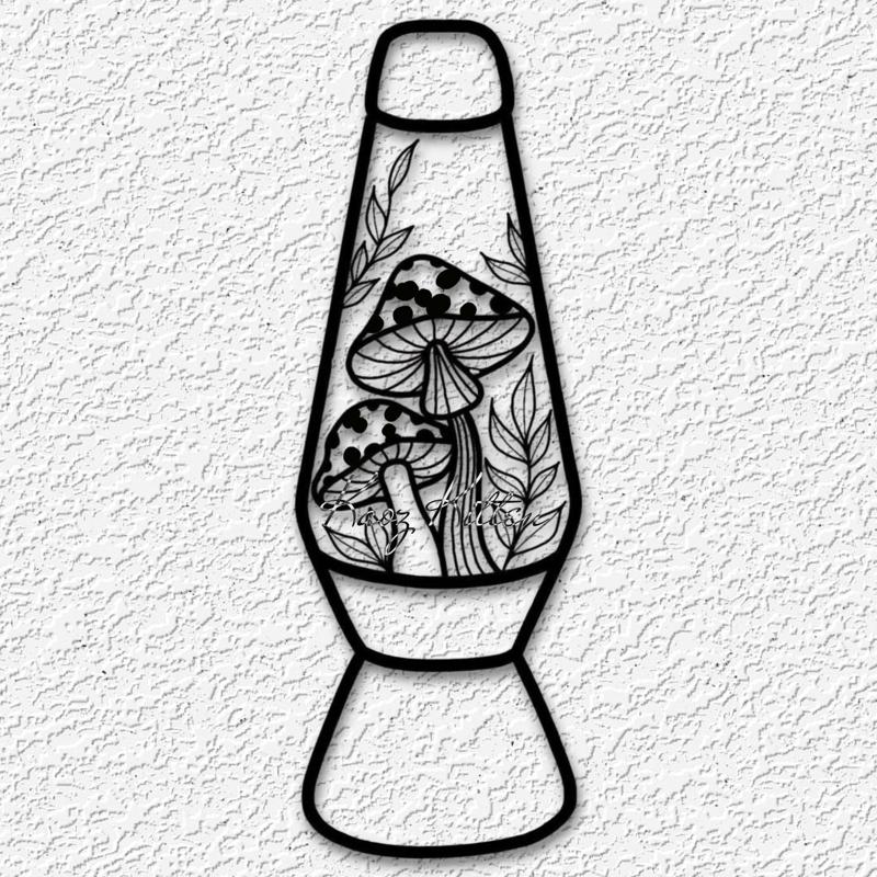 lava lamp with mushrooms wall art hippy home decor