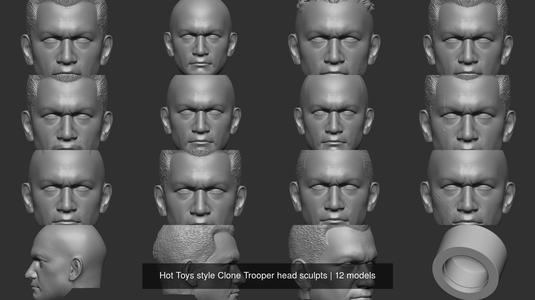Hot Toys style Clone Trooper head sculpts 3D Model Collection