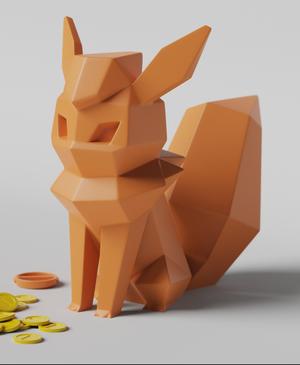 Low-poly Flareon – Piggy Bank
