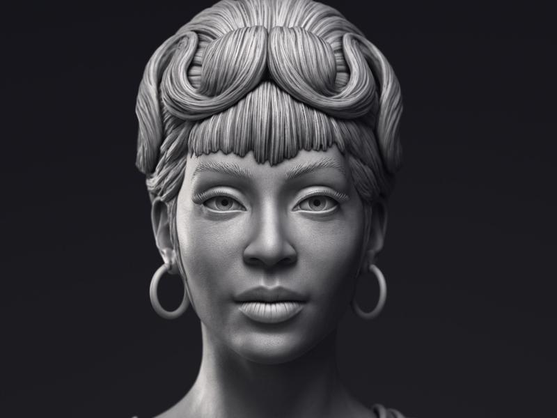 Nichelle Nichols as Nyota Uhura Bust Printable 3D Model