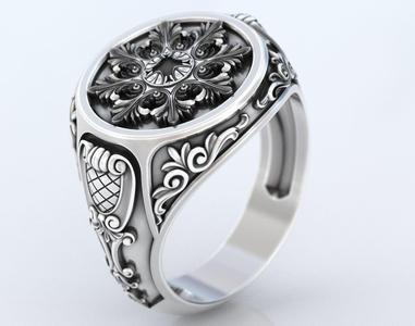Ring with old-fashioned patterns 374