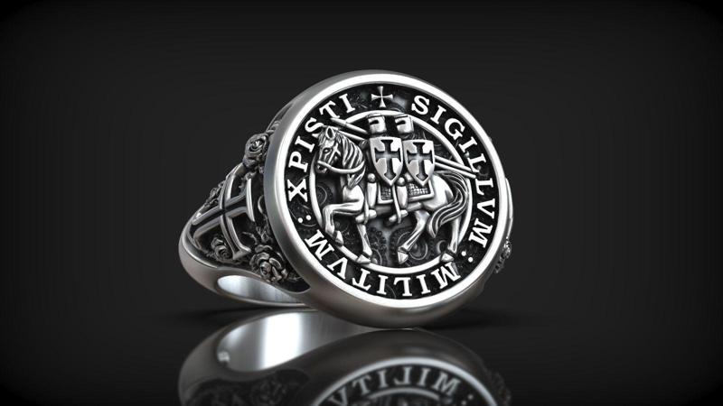 Crusader Templar Orders Two Knights Single Horse Signet
