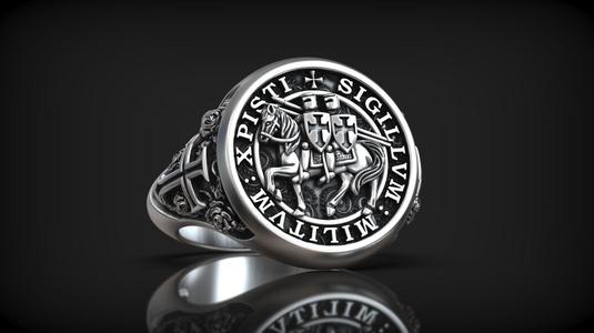 Crusader Templar Orders Two Knights Single Horse Signet