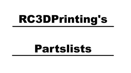 RC3DPrinting’s Models Partslists