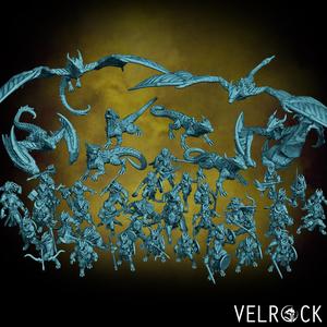 Company of Dragons Pack: 54 Dragon Miniatures (PRESUPPORTED)