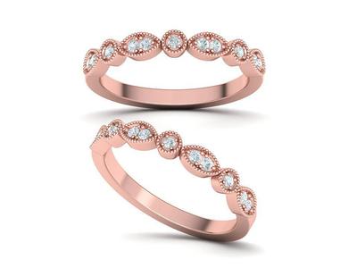 Vintage Milgrain Match Wedding Band ring 3dmodel
