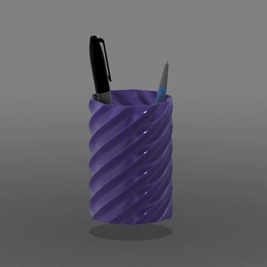 Twisted Spiral Pen Cup