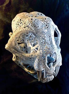 Filigree Anatomical Bobcat Skull – Pre-supported STL