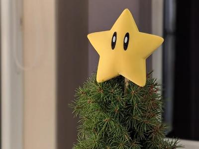 Mario Star Christmas tree topper
