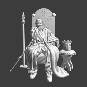 Medieval King sitting on his chair – Field Camp