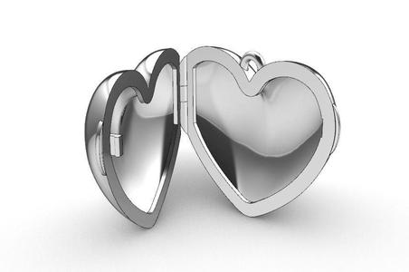 Heart locket with integrated hinge and clasp – 30mm