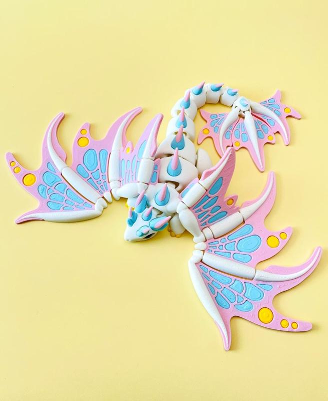 monarch dragon — articulated flexi print-in-place fidget fantasy creature