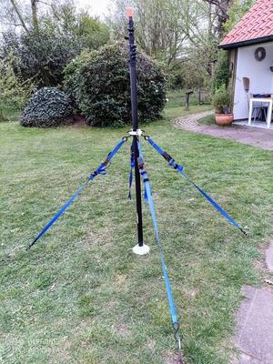 Ground anchoring for telescopic mast