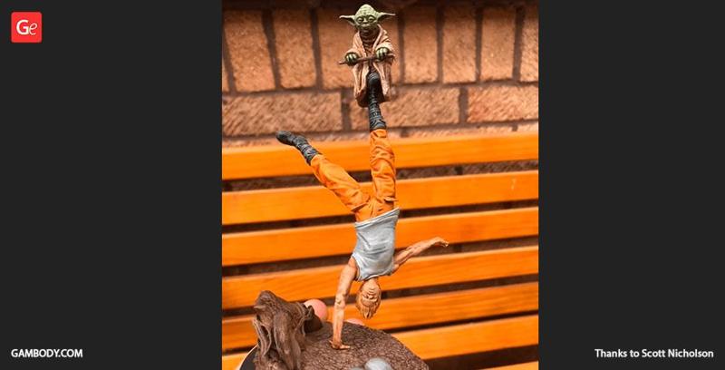 Jedi in Training in Diorama STL Files for 3D Printing | Assembly Model